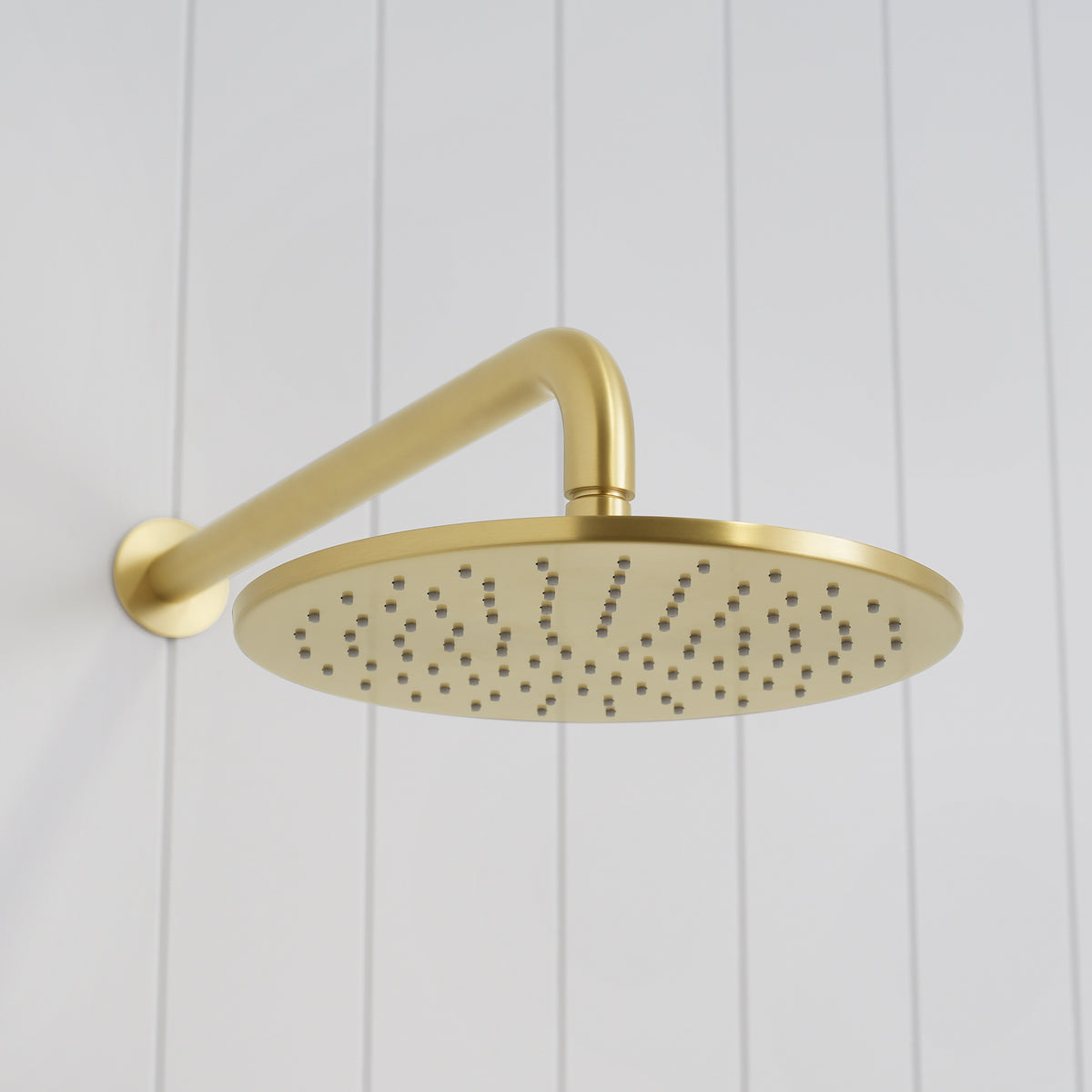 Bordeaux Wall Mounted Shower Head with Arm Brushed Brass