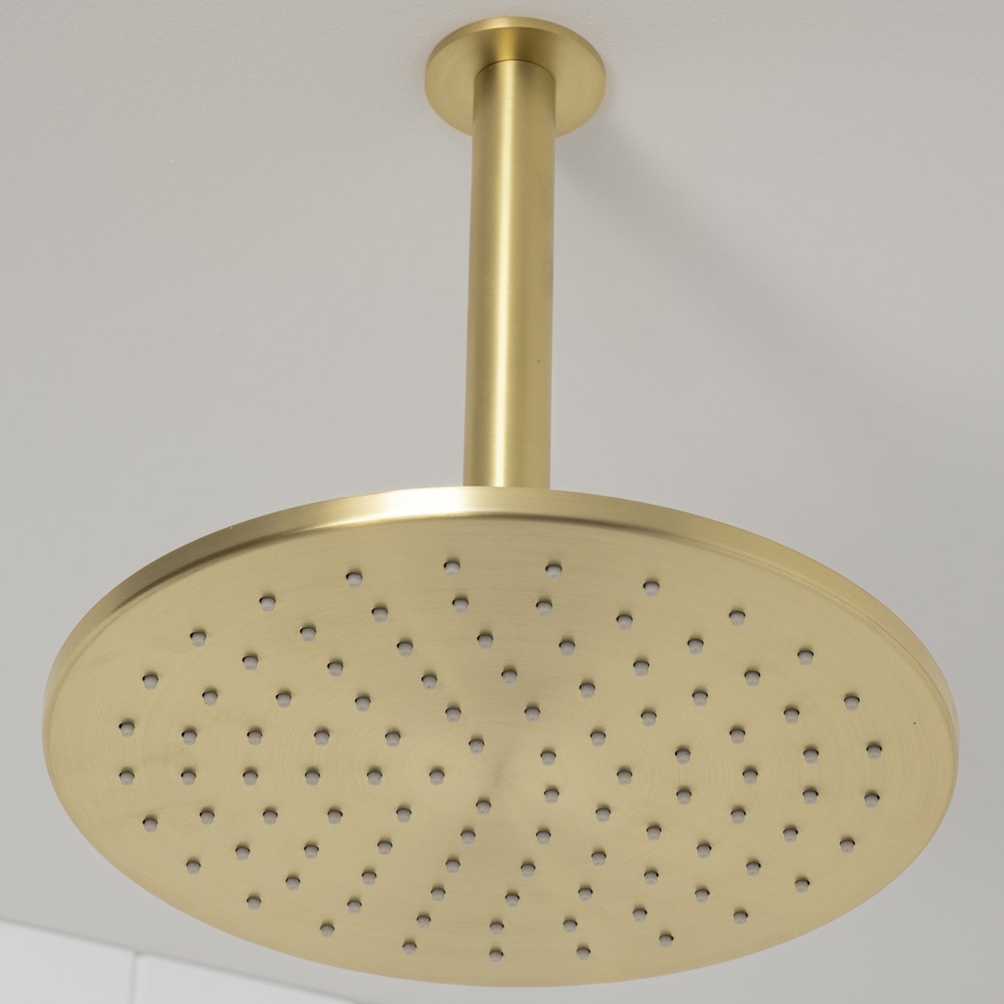 Lyon Ceiling Shower Arm and Head Brushed Brass