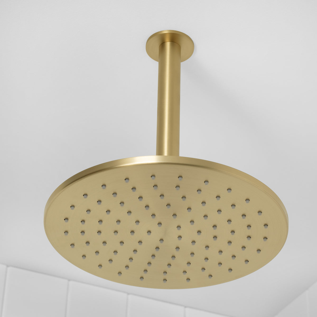 Lyon Ceiling Shower Arm and Head Brushed Brass