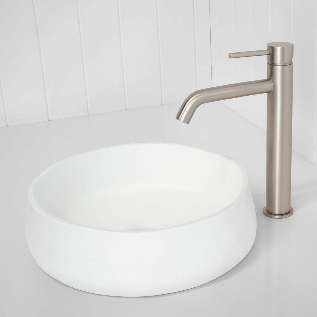 Vienna Tall Basin Mixer Brushed Nickel