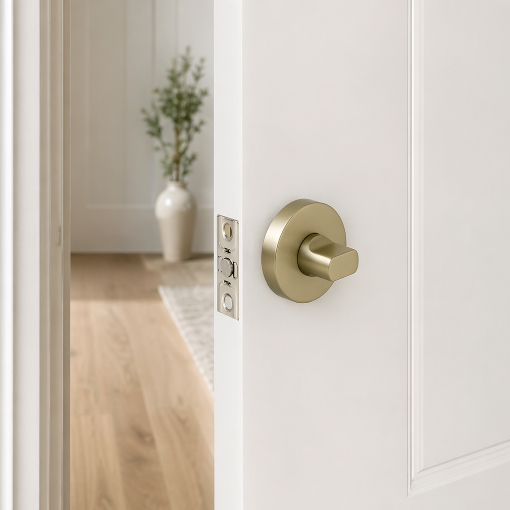 Prague Door Lock Brushed Brass