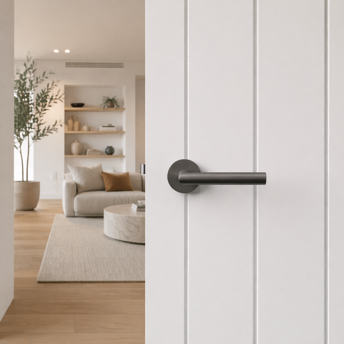 Santorini Door Handle Gunmetal