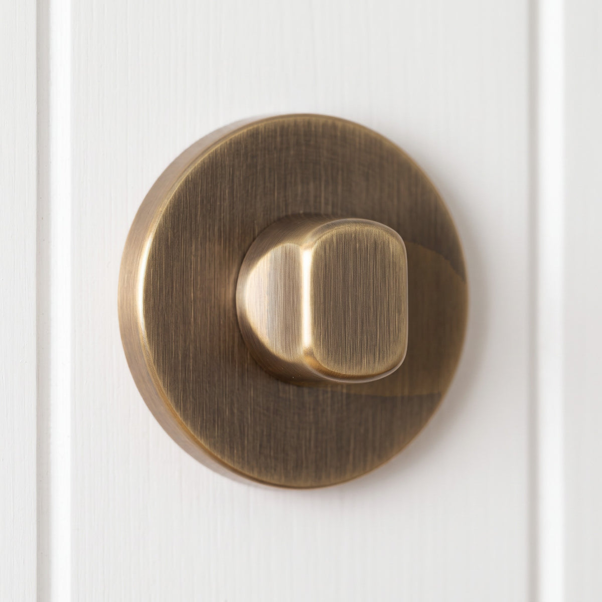 Close-up of the Prague Door Lock in Antique Brass
