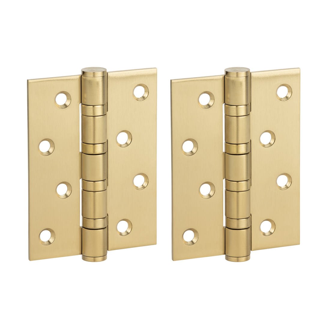 Venezia Door Butt Hinge in brushed brass finish, front view against a plain background