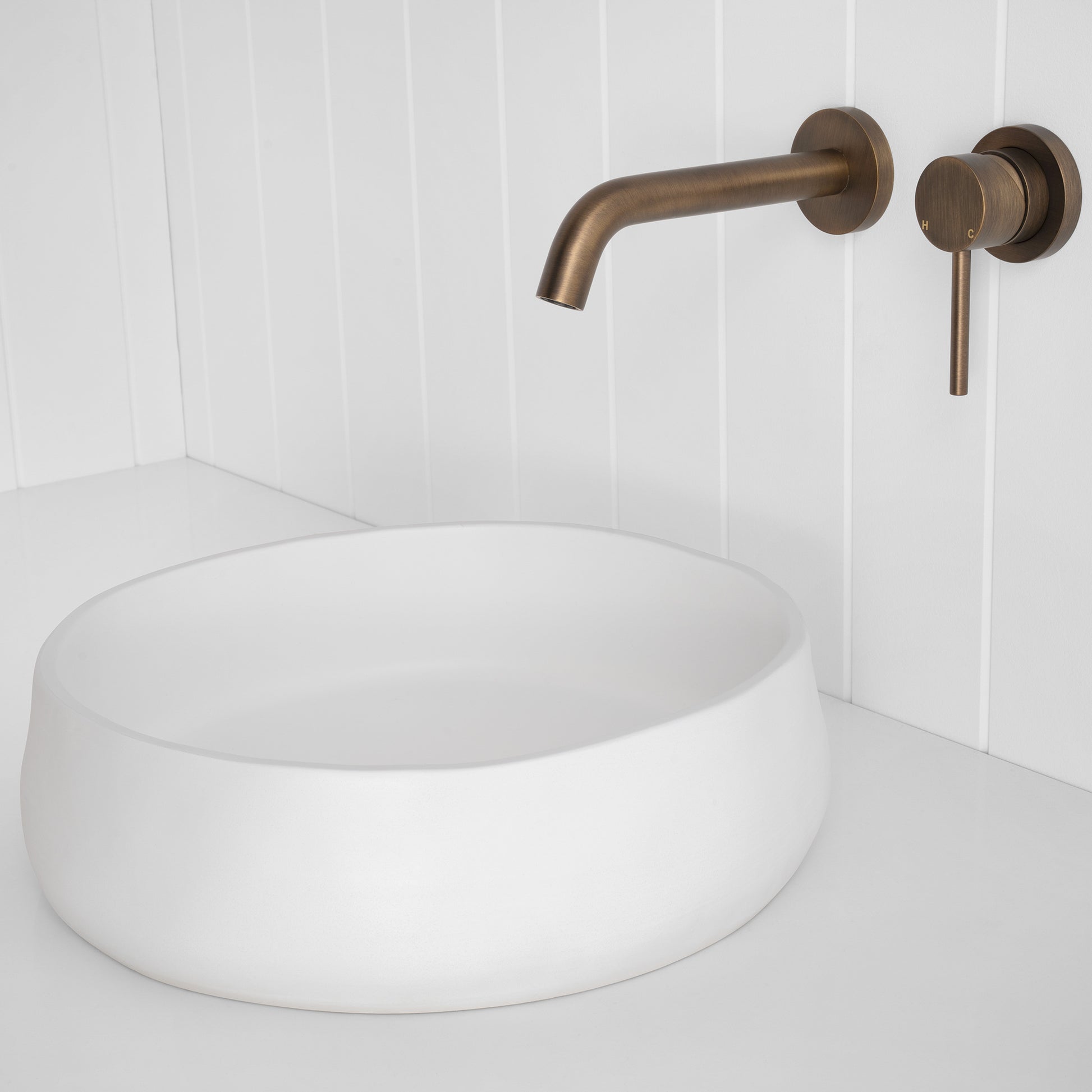 Milano Wall Spout Plus Wall Mixer - Antique Brass