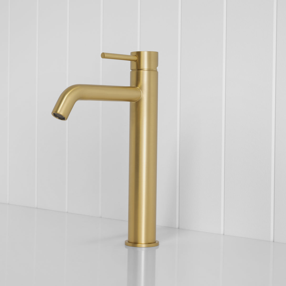 Vienna Tall Basin Mixer Brushed Brass