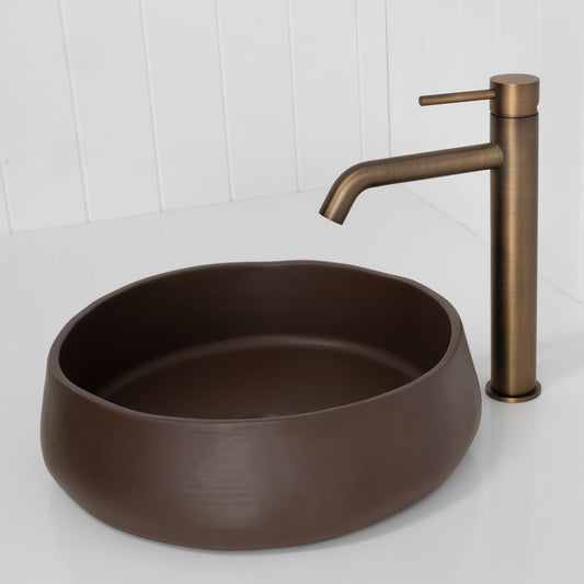 Vienna Tall Basin Mixer - Antique Brass