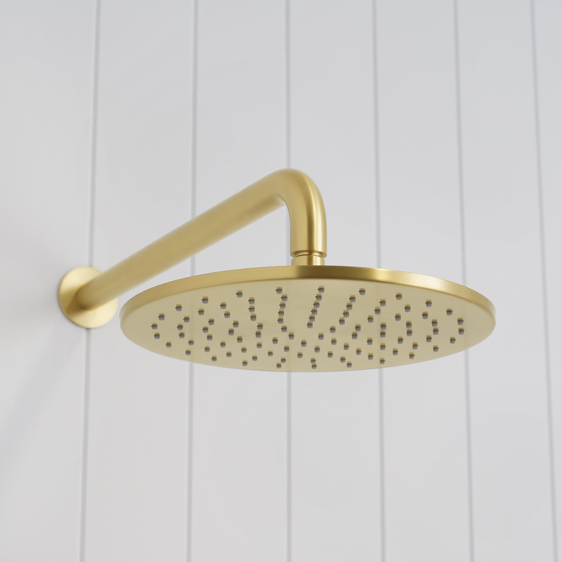 Bordeaux Wall Mounted Shower Head with Arm Brushed Brass