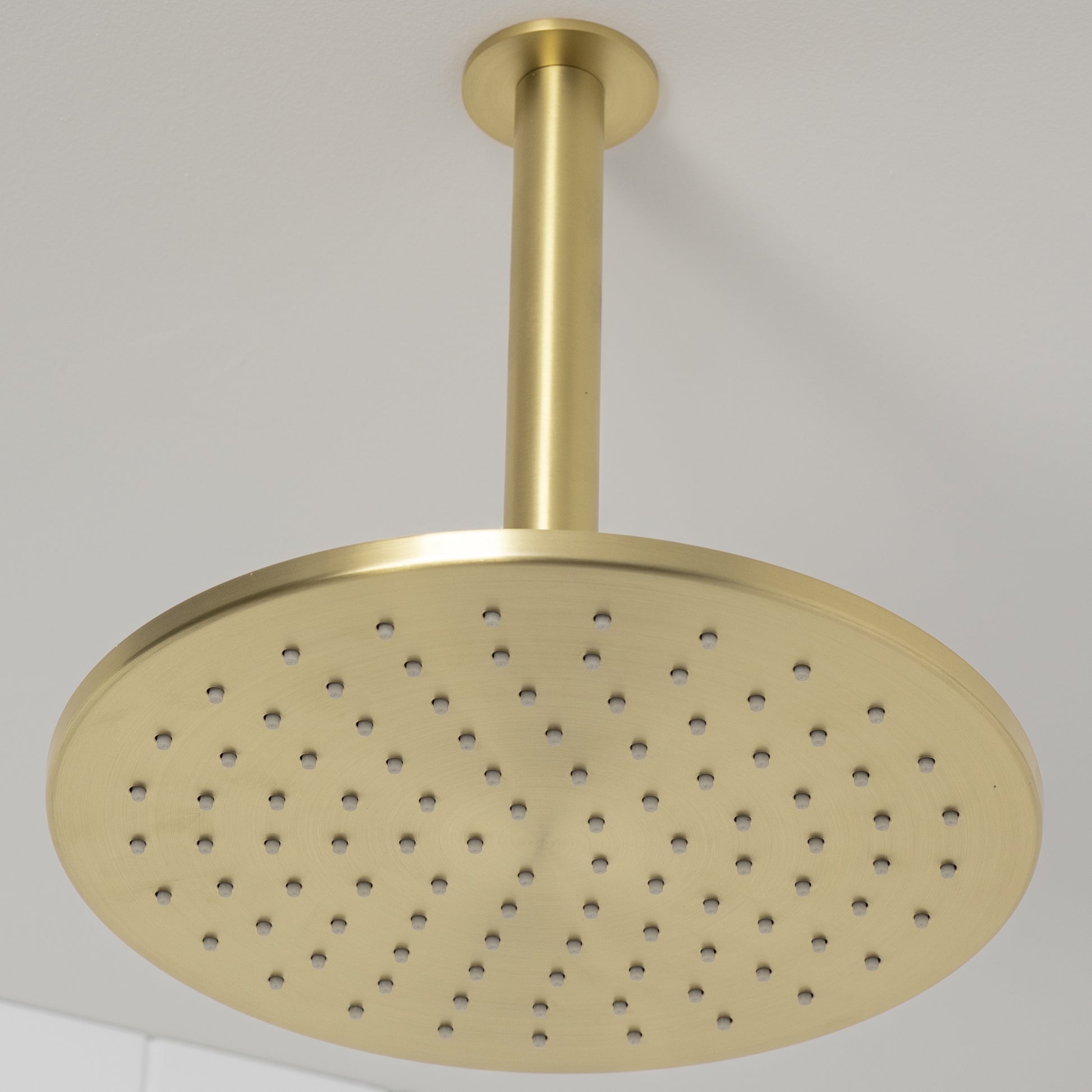 Lyon Ceiling Shower Arm and Head Brushed Brass