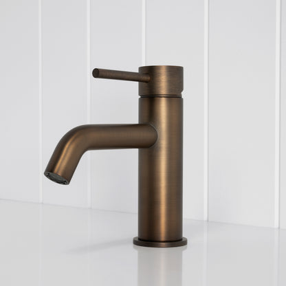 Vienna Short Basin Mixer - Antique Brass