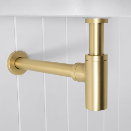 Firenze Basin Bottle Trap - Brushed Brass Gold