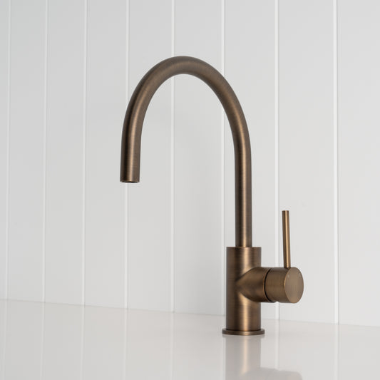Como Kitchen Mixer Tap - Antique Brass