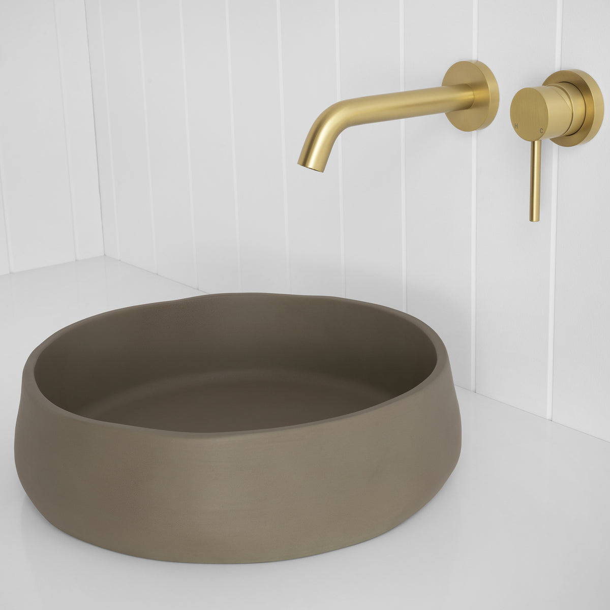 Milano Wall Spout Plus Wall Mixer Brushed Brass