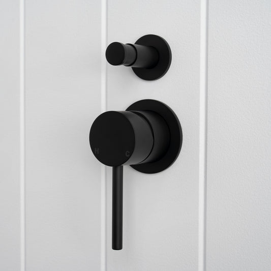 Cannes Shower Diverter and Mixer Matte Black