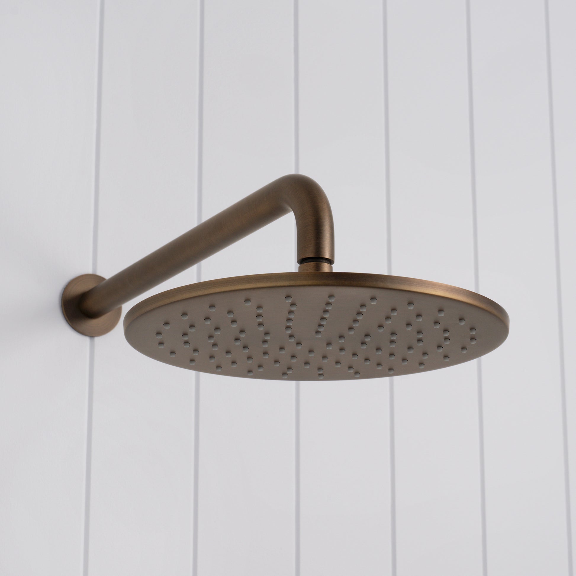 Bordeaux Wall Mounted Shower Head with Arm - Antique Brass