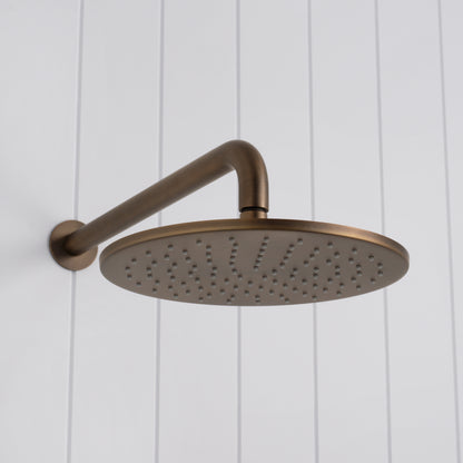 Bordeaux Wall Mounted Shower Head with Arm - Antique Brass
