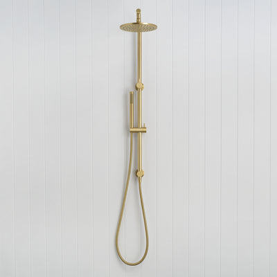 Corsica Dual Shower Head in Brushed Brass