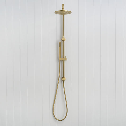 Corsica Dual Shower Head in Brushed Brass