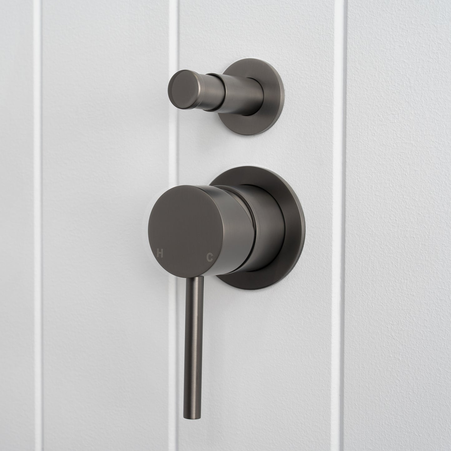 Cannes Shower Diverter and Mixer Gunmetal