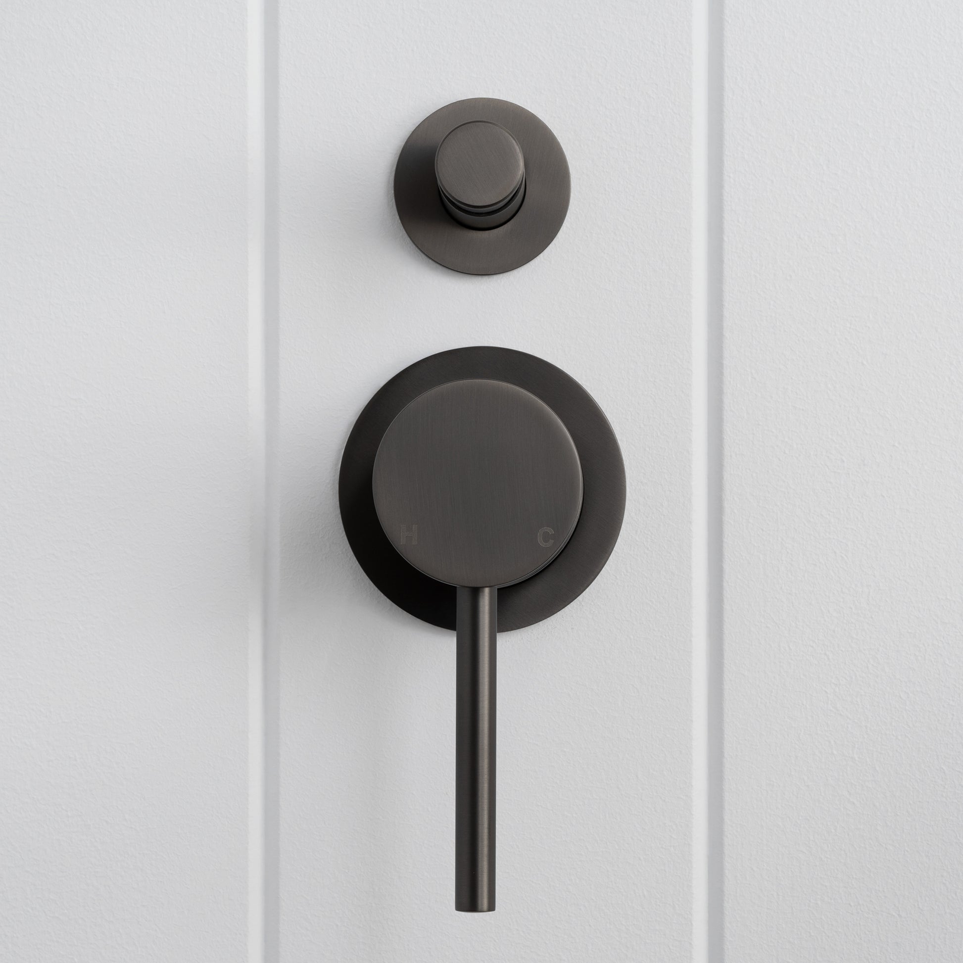 Cannes Shower Diverter and Mixer Gunmetal