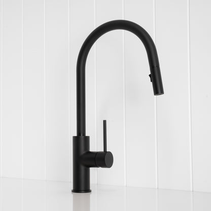 Porto Pull-Out Kitchen Mixer Matte Black