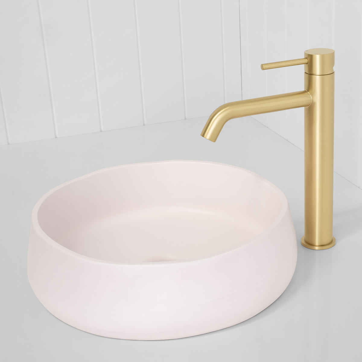Vienna Tall Basin Mixer Brushed Brass