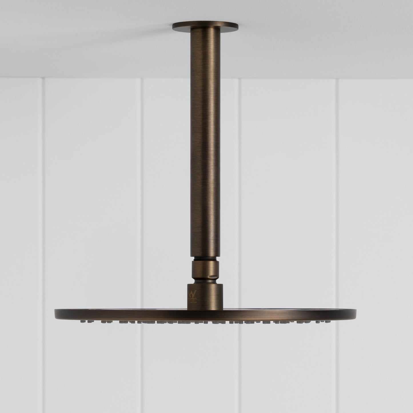 Lyon Ceiling Shower Arm and Head Antique Brass