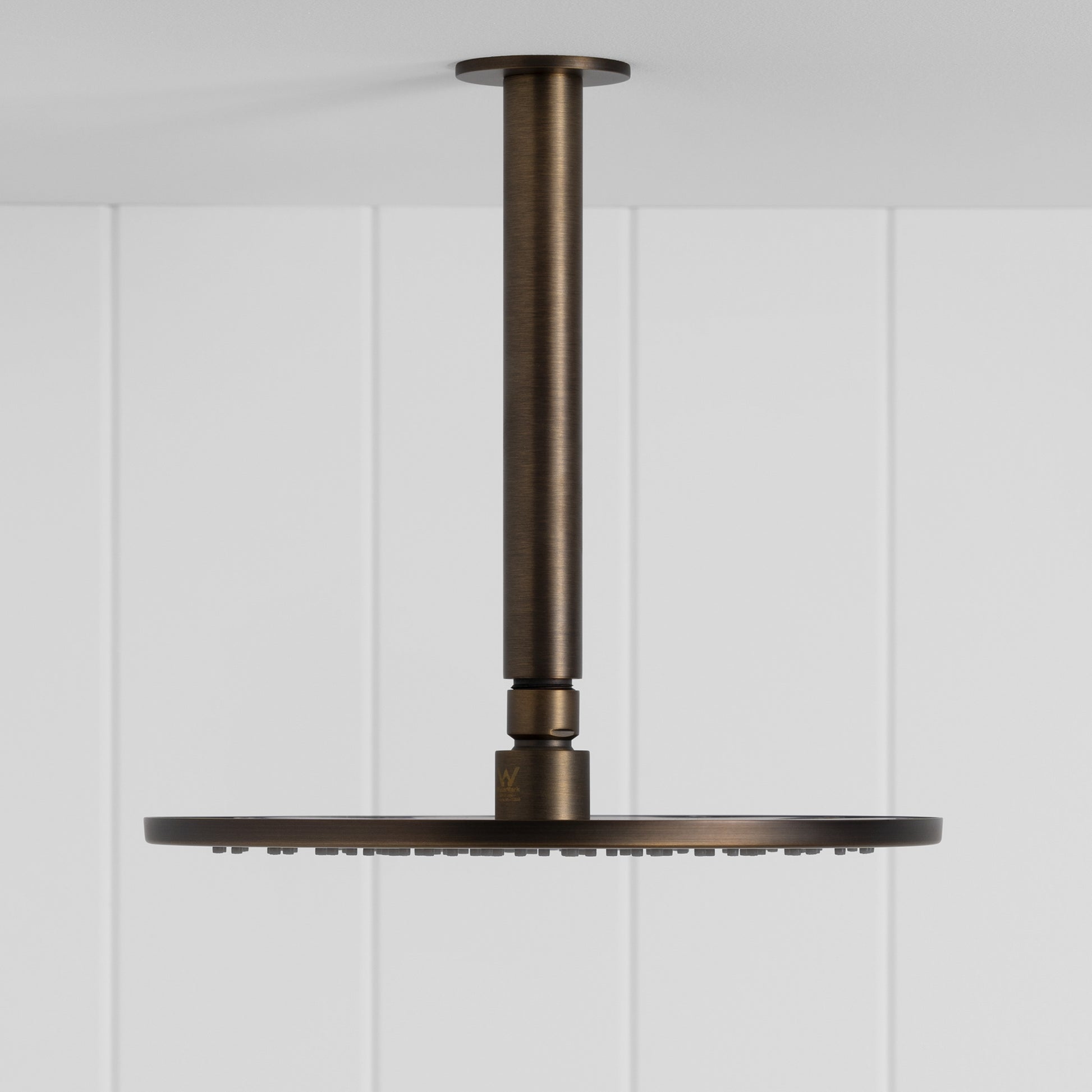 Lyon Ceiling Shower Arm and Head Antique Brass