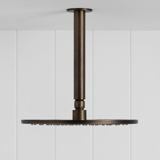 Lyon Ceiling Shower Arm and Head Antique Brass