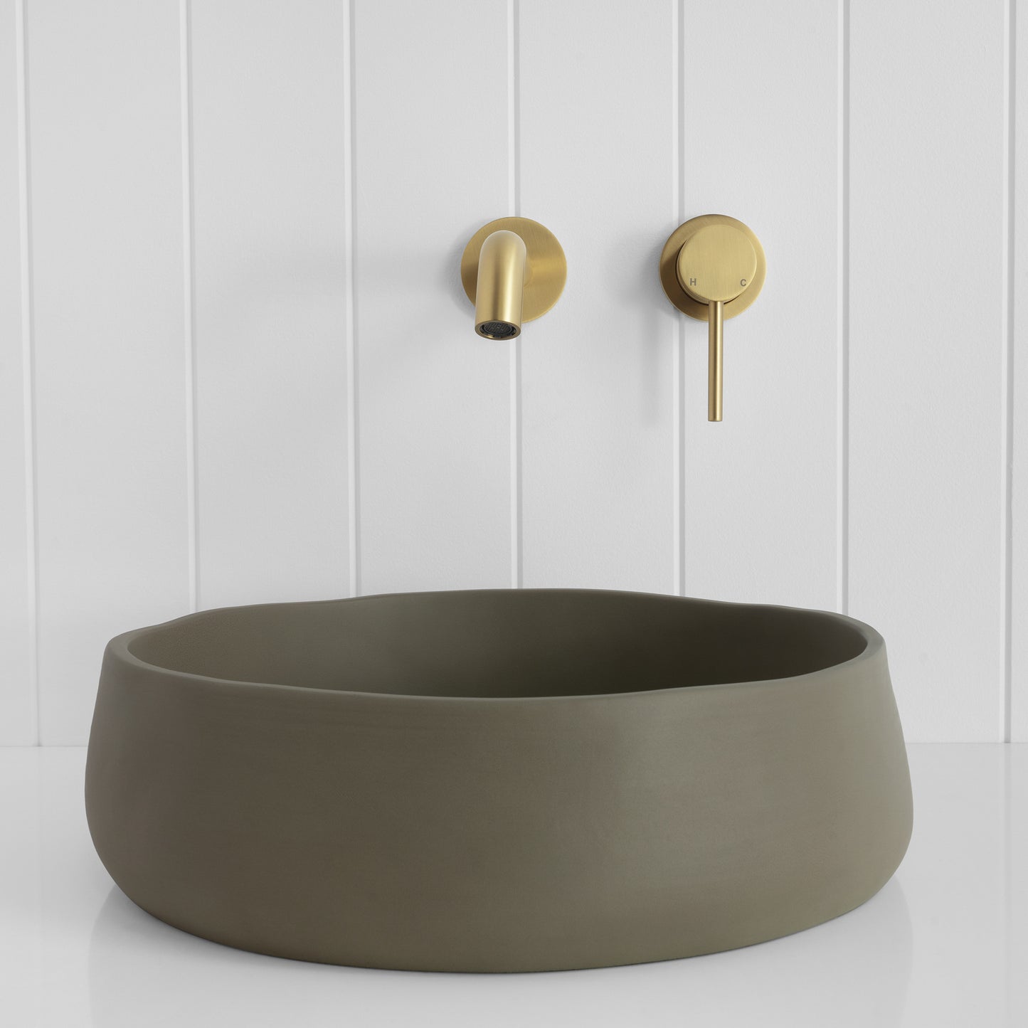 Milano Wall Spout Plus Wall Mixer Brushed Brass