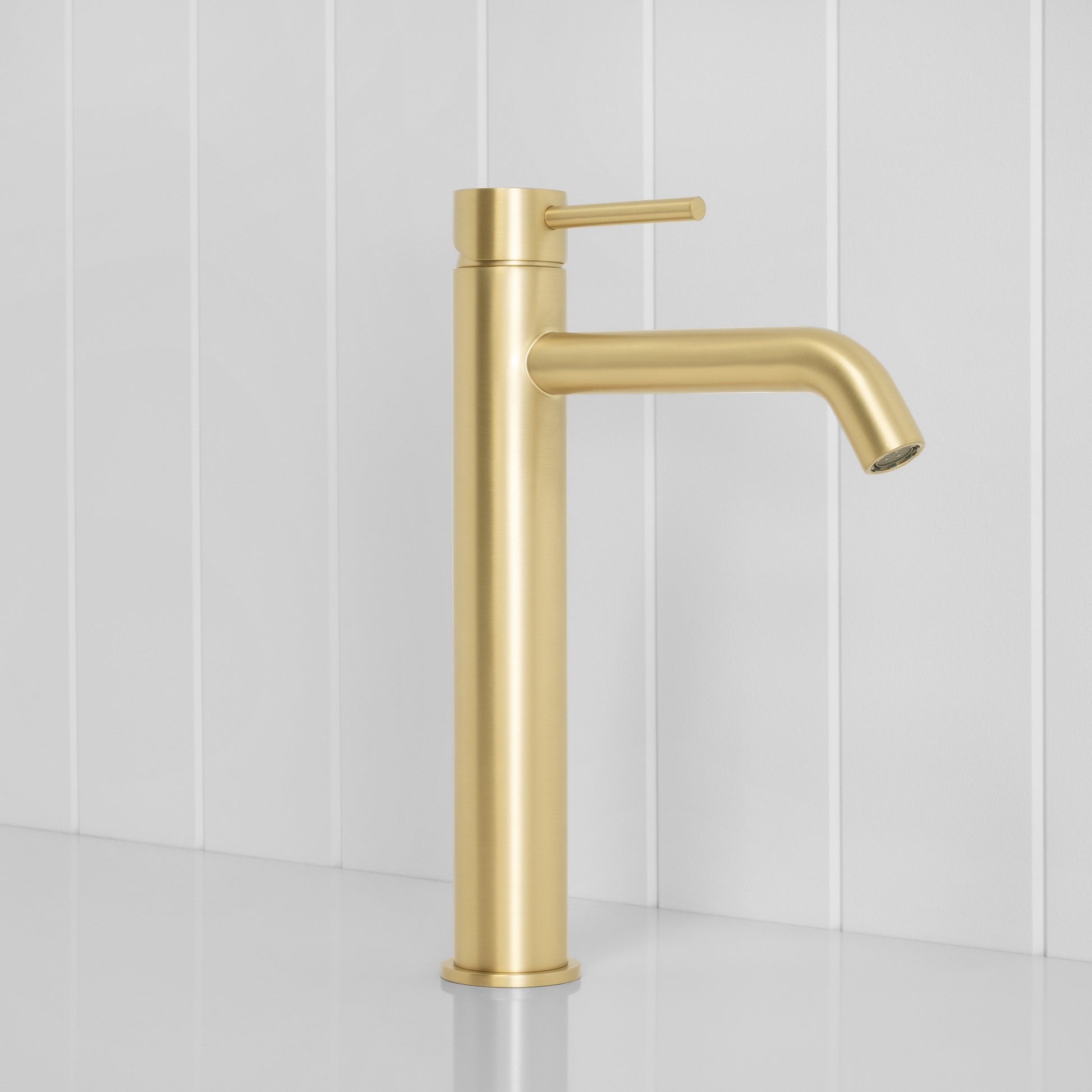 Vienna Tall Basin Mixer Brushed Brass