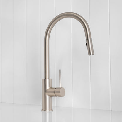 Porto Pull-Out Kitchen Mixer Brushed Nickel