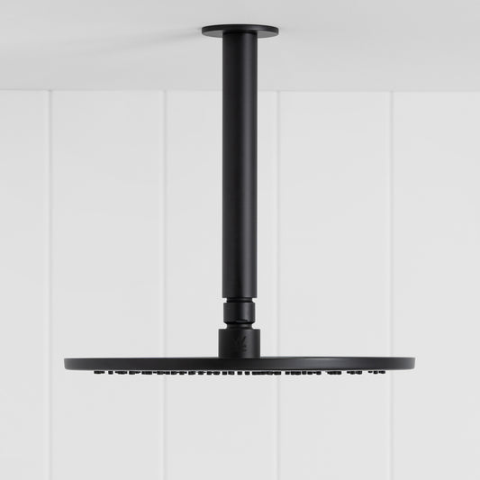 Lyon Ceiling Shower Arm and Head Matte Black
