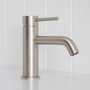 Vienna Short Basin Mixer — Brushed Nickel