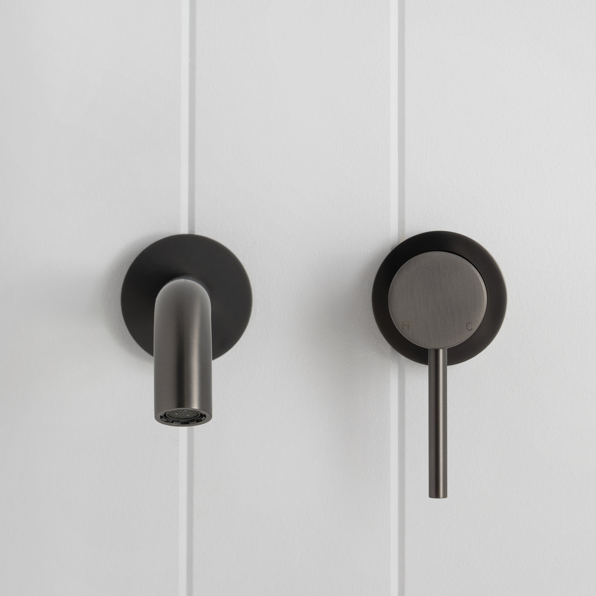 Milano Wall Spout Plus Wall Mixer -Gunmetal
