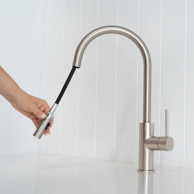 Porto Pull-Out Kitchen Mixer Brushed Nickel