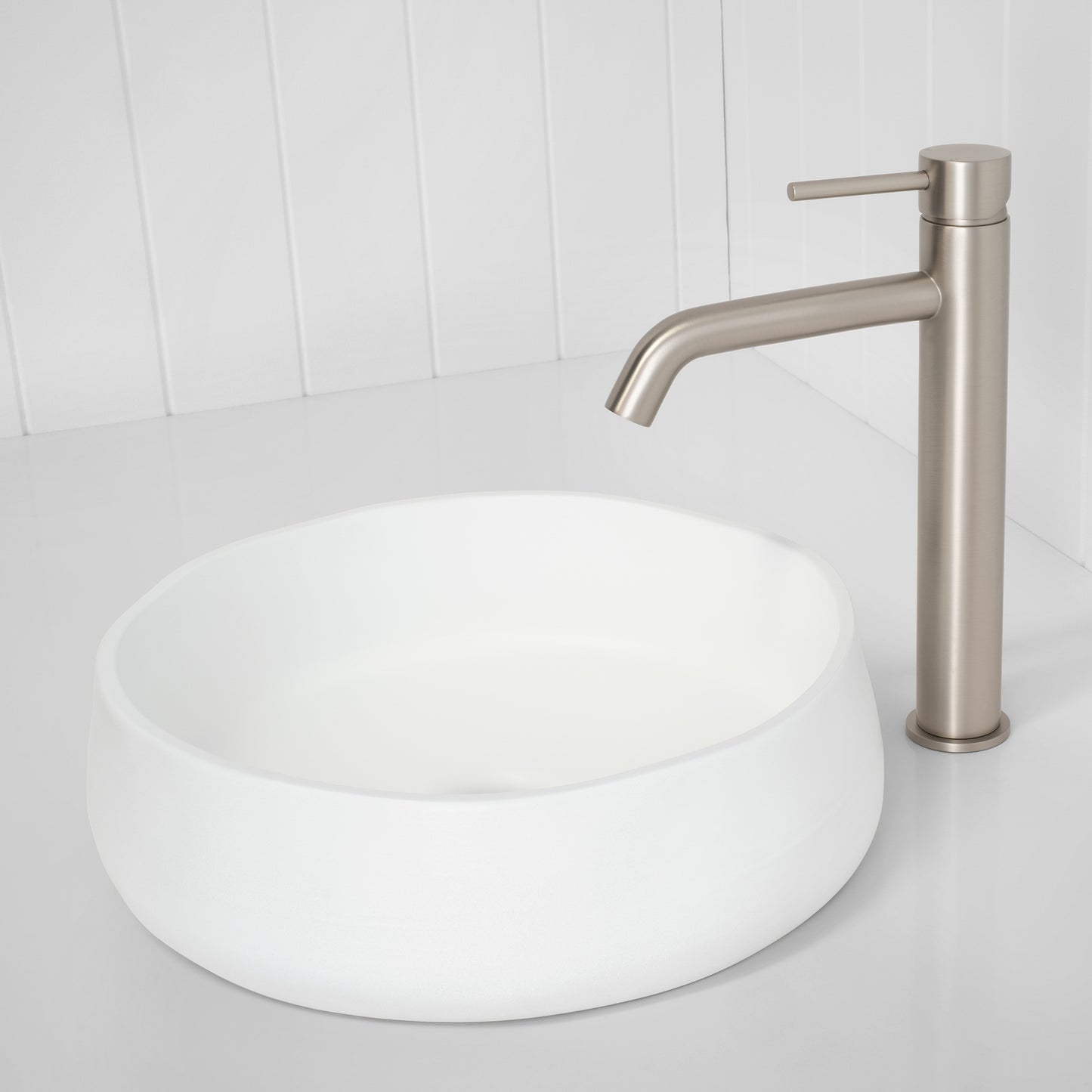 Vienna Tall Basin Mixer Brushed Nickel