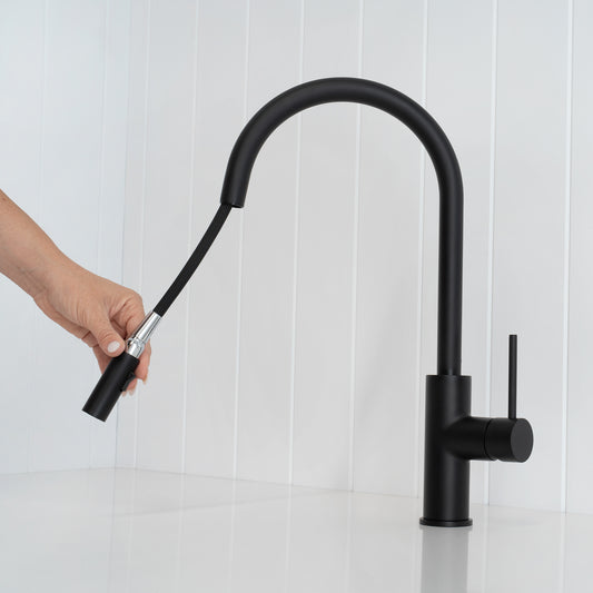 Porto Pull-Out Kitchen Mixer Matte Black