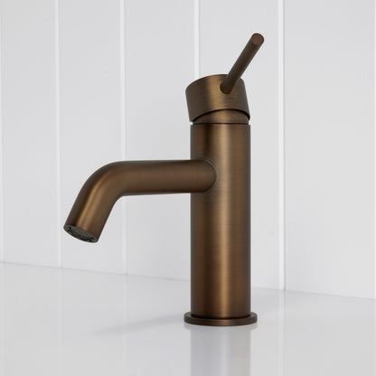 Vienna Short Basin Mixer - Antique Brass