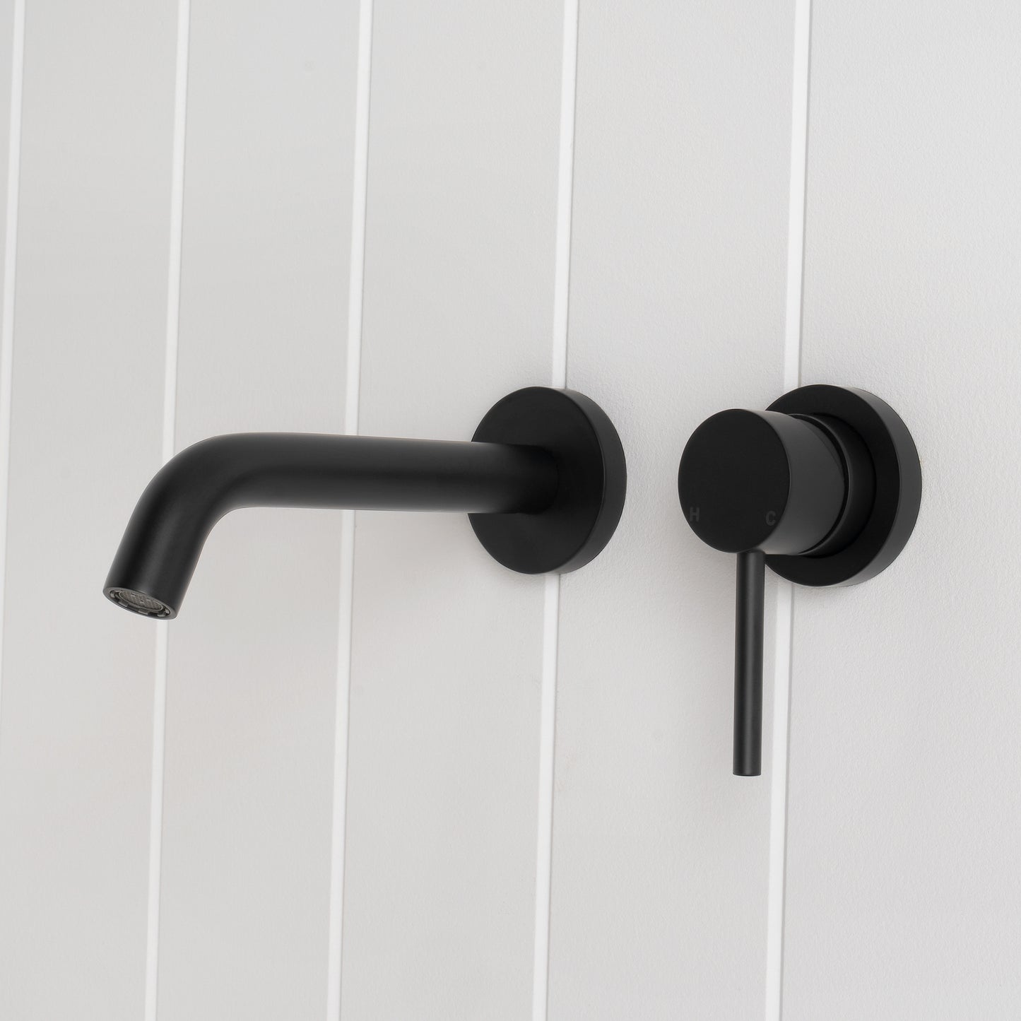 Milano Wall Spout Plus Wall Mixer Matte Black