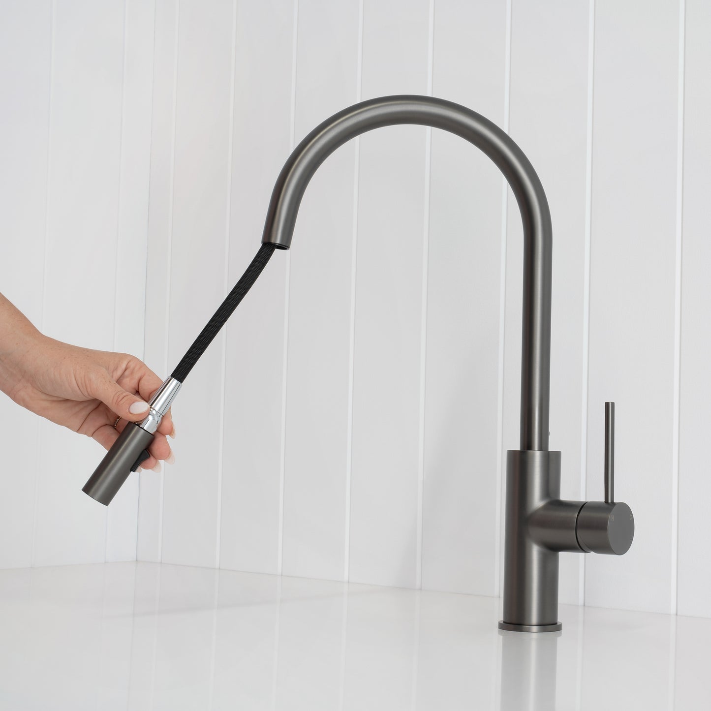 Porto Pull-Out Kitchen Mixer Gunmetal