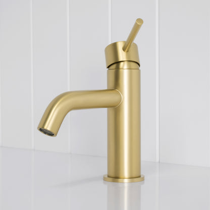 Vienna Short Basin Mixer Brushed Brass