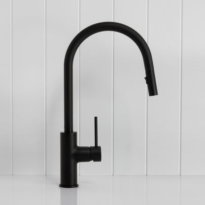 Porto Pull-Out Kitchen Mixer Matte Black