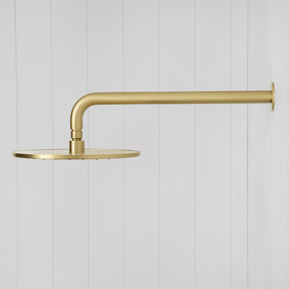 Bordeaux Wall Mounted Shower Head with Arm Brushed Brass