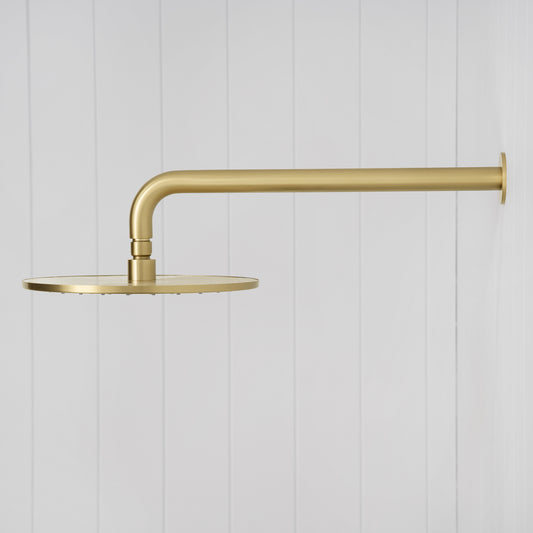 Bordeaux Wall Mounted Shower Head with Arm Brushed Brass
