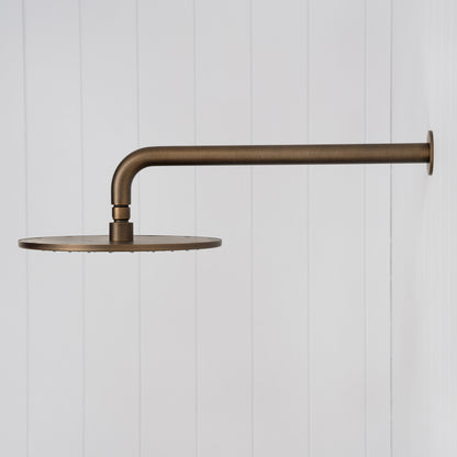 Bordeaux Wall Mounted Shower Head with Arm - Antique Brass