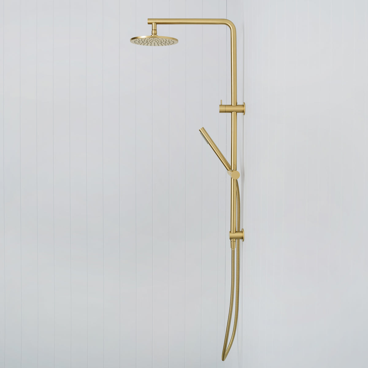 Corsica Dual Shower Head in Brushed Brass