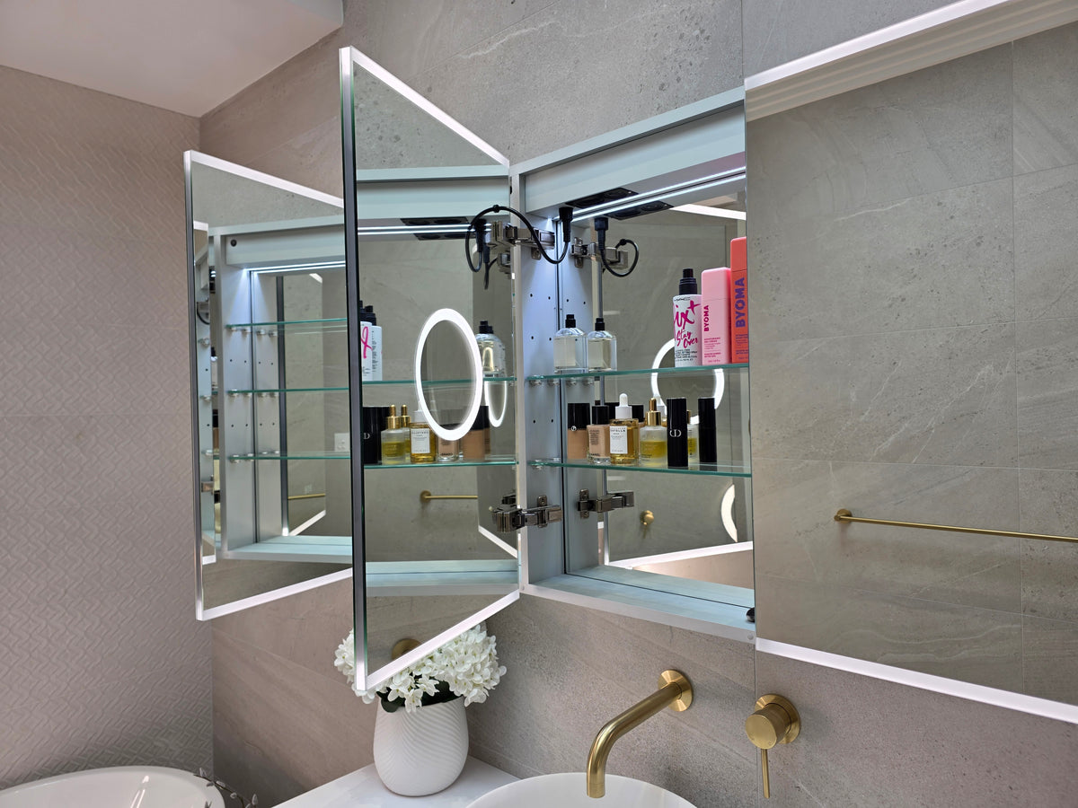 1200mm wide Frameless LED mirror cabinet with  built-in magnifier 