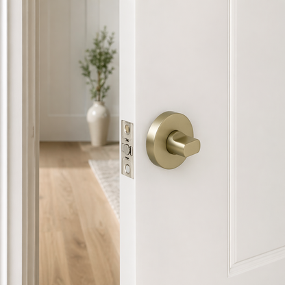 Prague Door Lock Brushed Brass