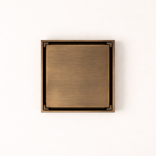 Granada Tile Insert Floor Waste Antique Brass